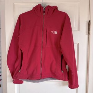 North face Windwall Dark Pink Hoodie Fleece Jacket Women’s Medium